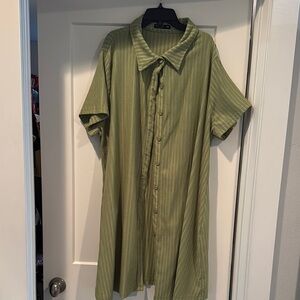 Green Striped Men's Shirt
